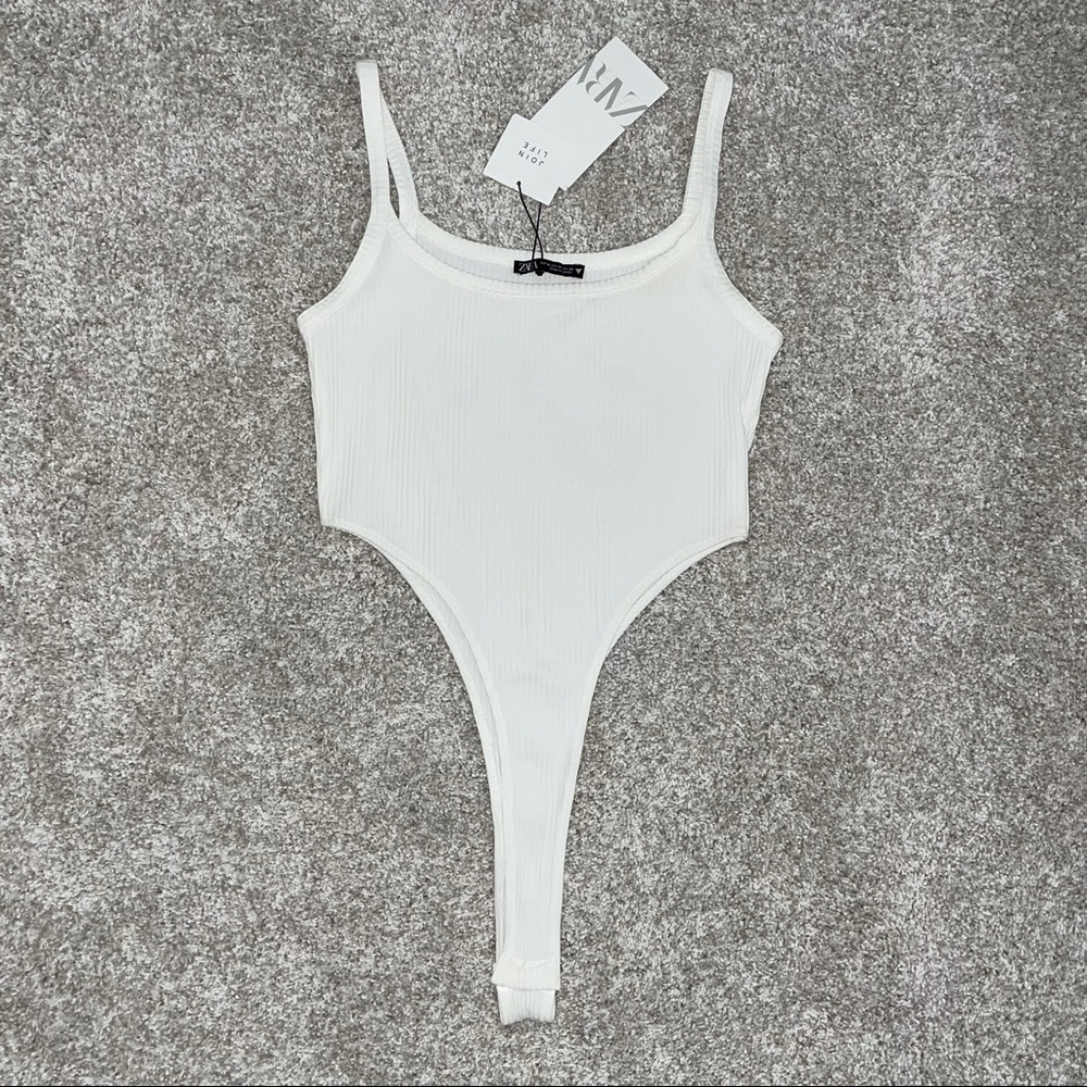 ZARA Ribbed High Leg Bodysuit